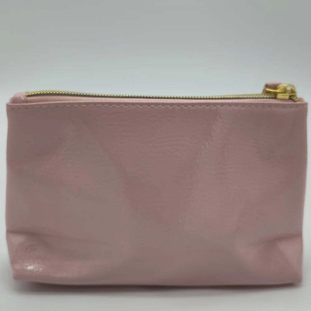 Clé de Peau Beauté Cosmetic Pouch Pink Gold Zipper Makeup Bag Ultra Luxe